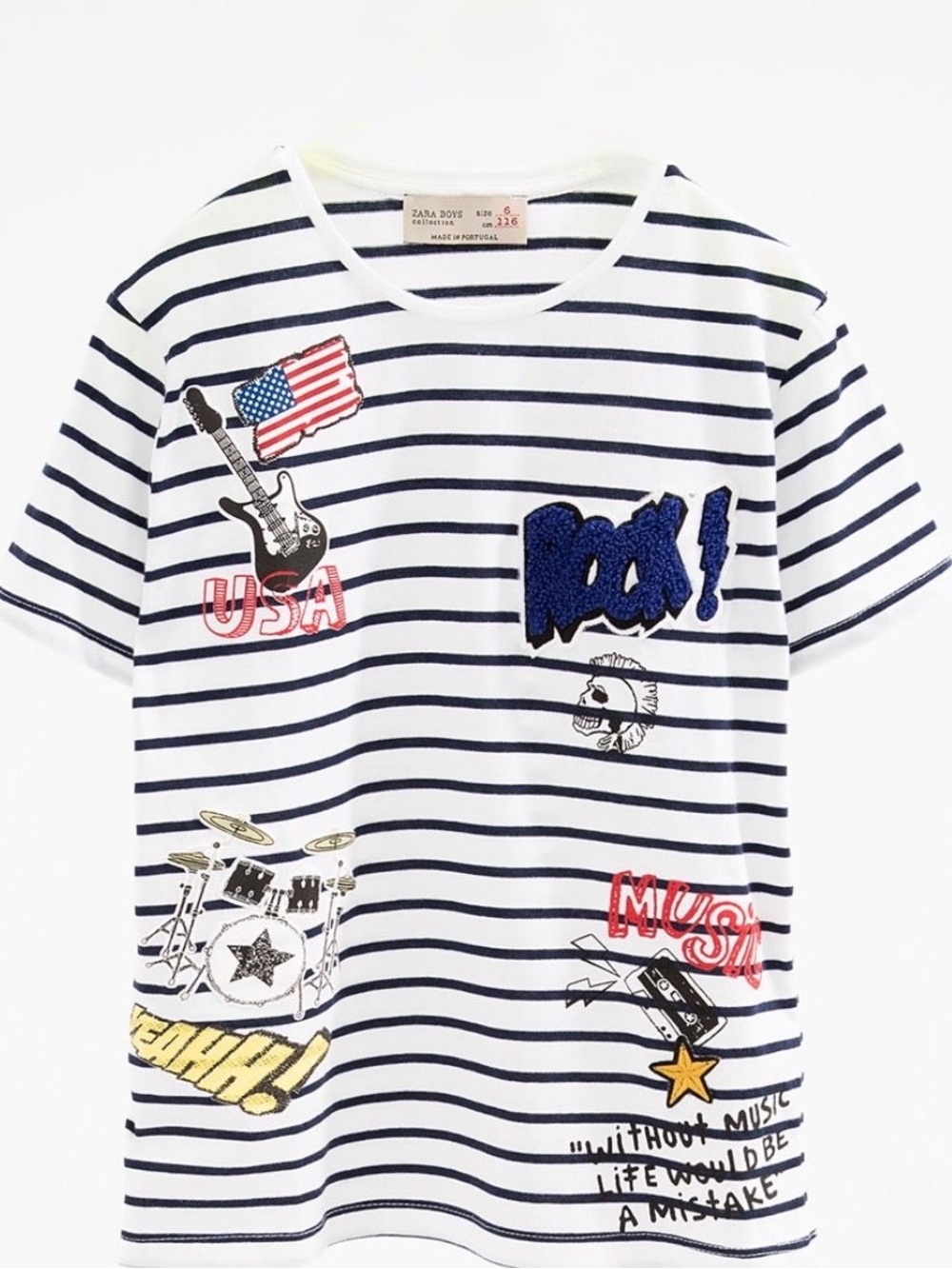 Zara striped short sleeve tee